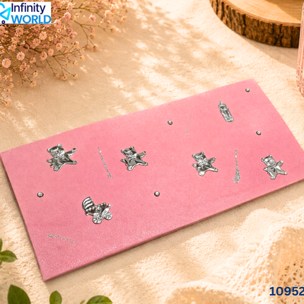 Pink Silver Teddy Envelope - (10952)