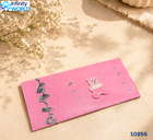 Pink Teddy With Glitter And Silver Lace Envelope - (10956)