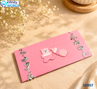 Pink Teddy With Milk Bottle Envelope - (10957)