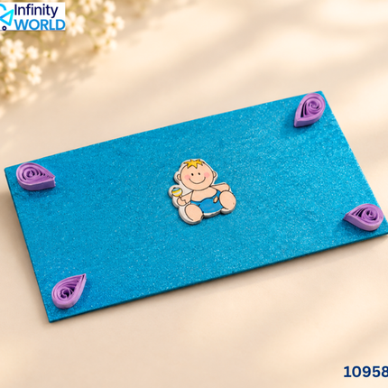 Blue Baby With Quilling Envelope - (10958)
