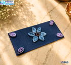 Navy Blue Purple Blue Flower Quilling Envelope - (10965)