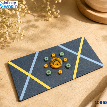 Grey Round Quilling Envelope - (10968)