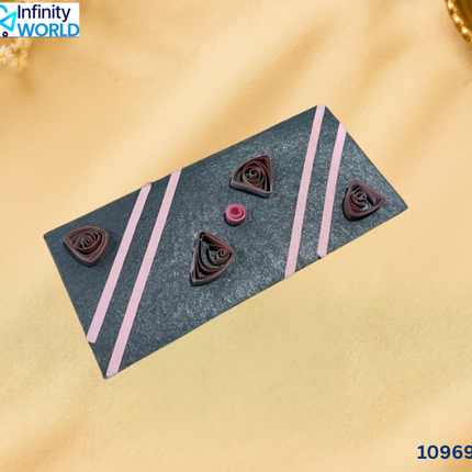 Grey Pink Quilling Envelope - (10969)