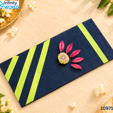 Navy Blue Neon Quilling Envelope - (10971)