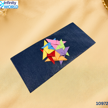 Navy Blue Multicolour Patch Envelope - (10972)