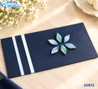 Navy Blue Sea Green Quilling Envelope - (10973)