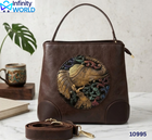 Brown Elephant Leather Hand Bag - (10995)