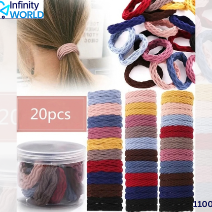 Plain Bow Rubberband (20 Piece Set) - (11007)