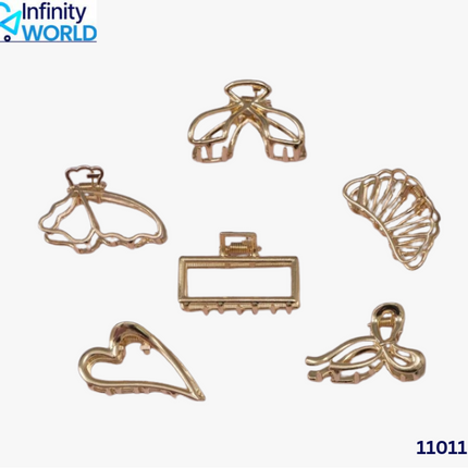 Golden Metal Hair Claw - (11011)