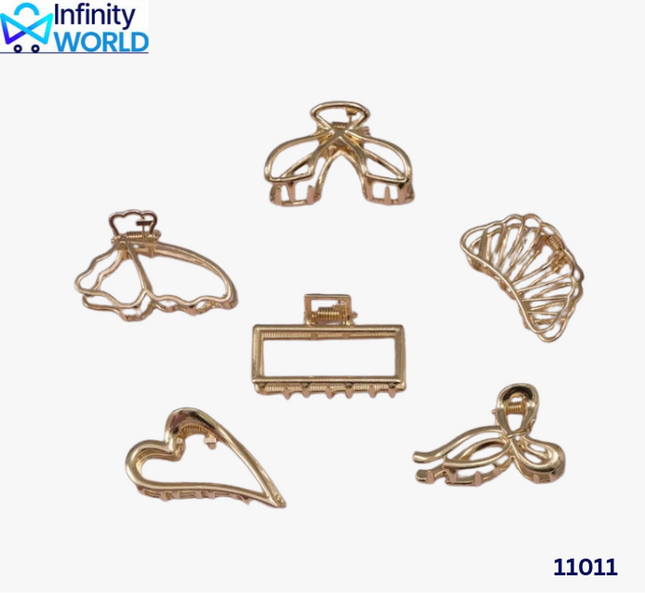 Golden Metal Hair Claw - (11011)