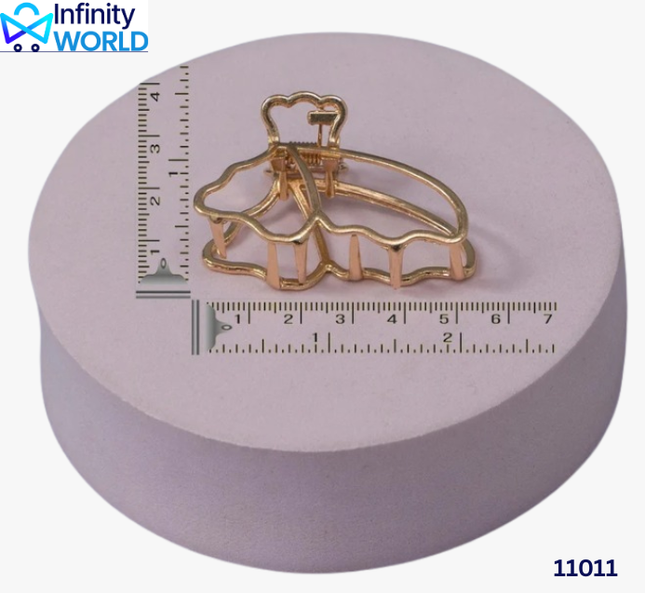 Golden Metal Hair Claw - (11011)